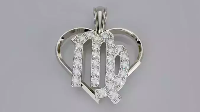 Zodiac Heart Pendant - Virgo