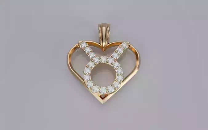 Zodiac Heart Pendant - Taurus