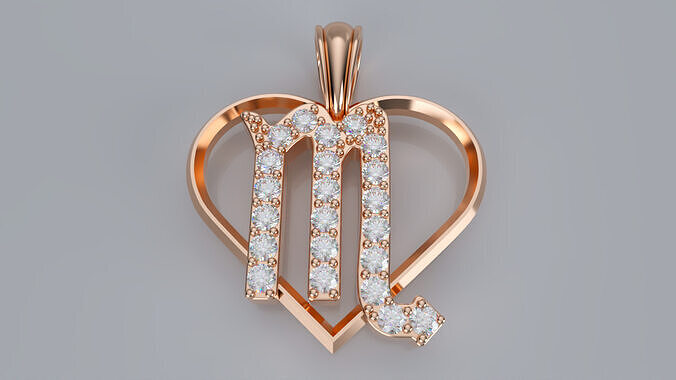 Zodiac Heart Pendant - Scorpio 3D print model