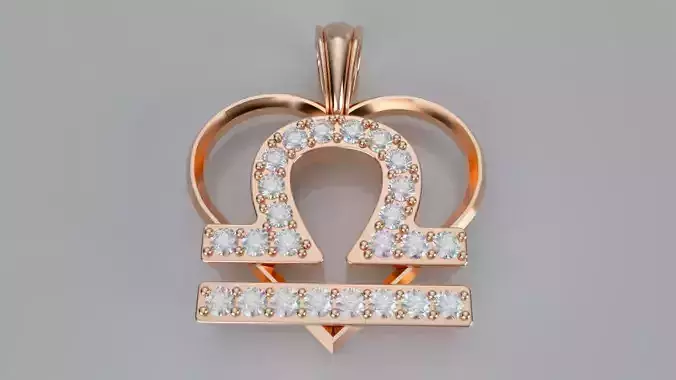 Zodiac Heart Pendant - Libra
