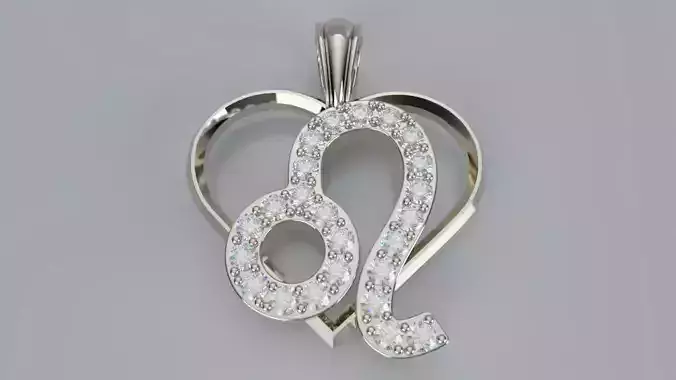 Zodiac Heart Pendant - Leo