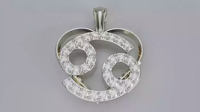 Zodiac Heart Pendant - Cancer