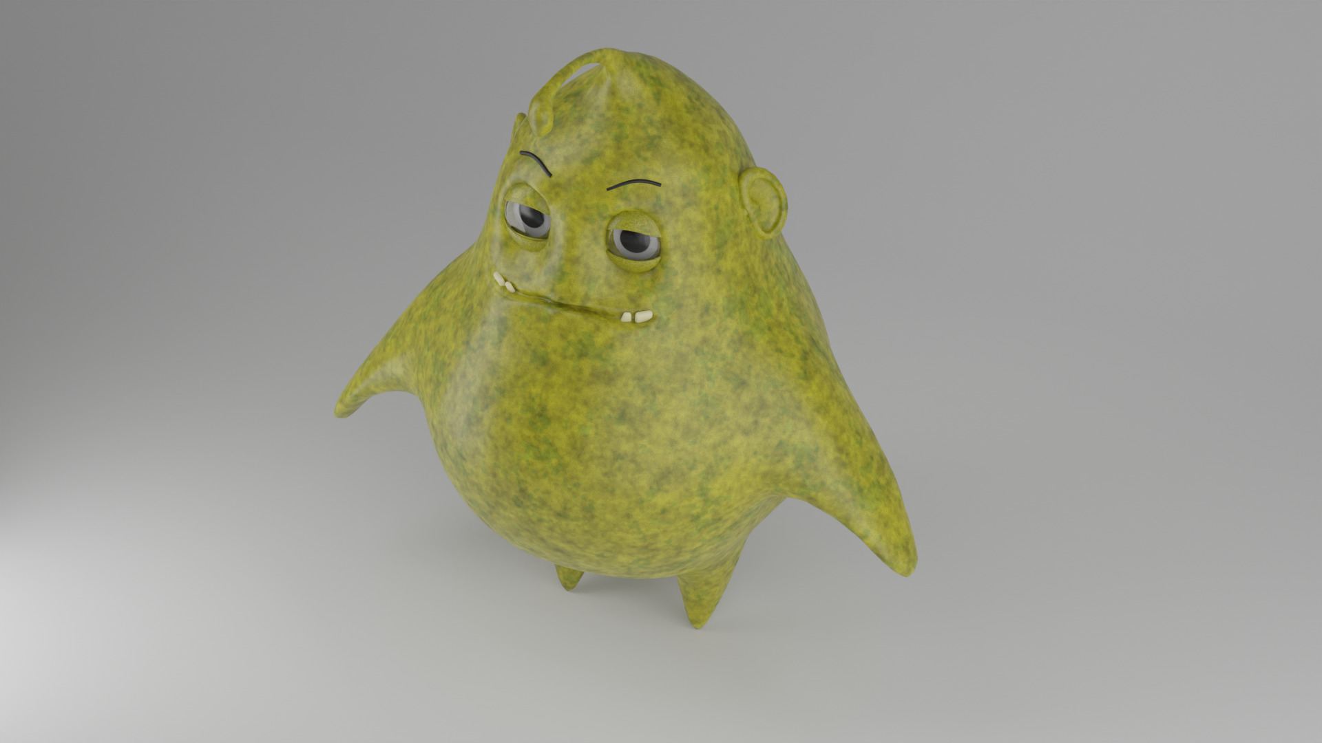 Pair The Playful Green Creature Low-poly 3D model_4