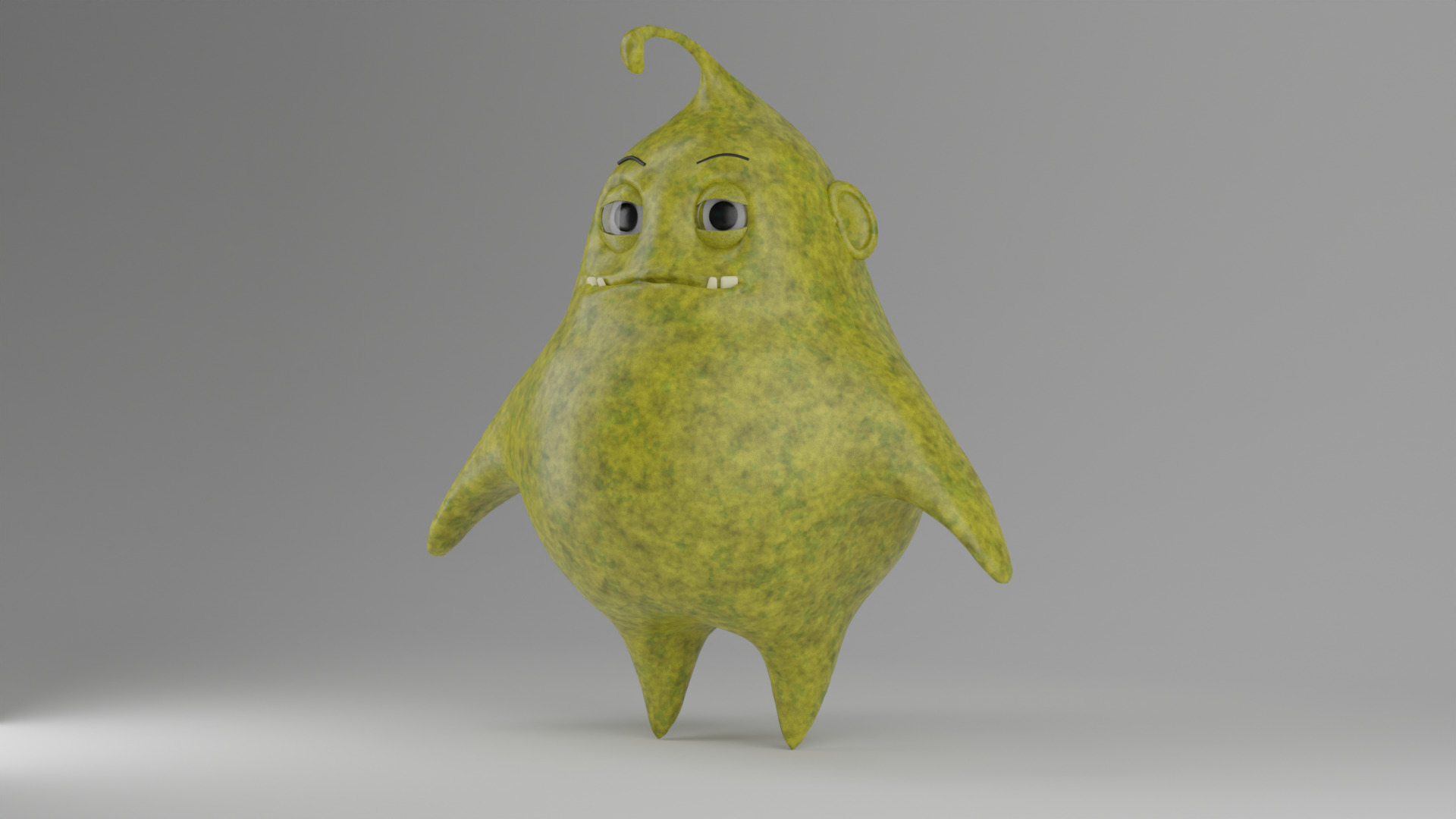 Pair The Playful Green Creature Low-poly 3D model_3