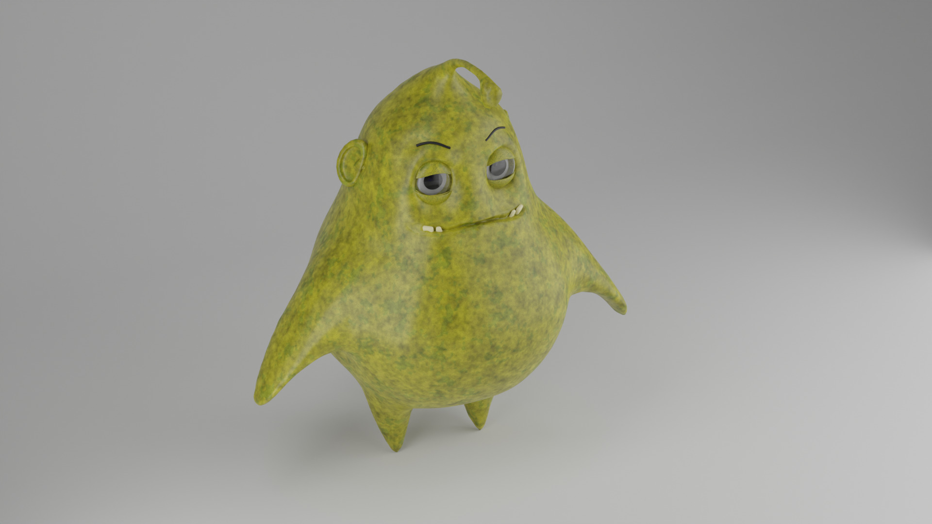 Pair The Playful Green Creature Low-poly 3D model_2
