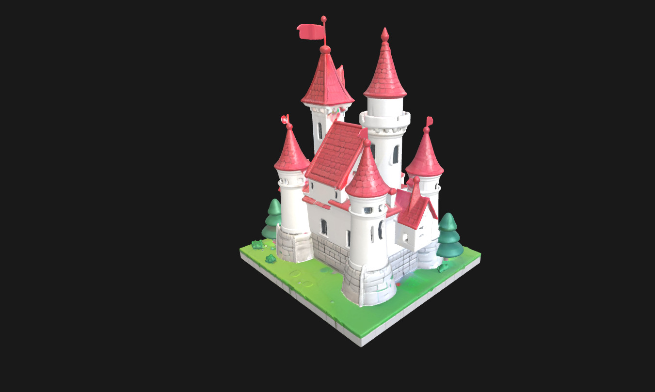 Low Poly Cake Castle Model for 3D Projects Low-poly 3D model_12