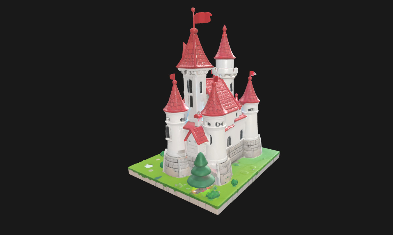 Low Poly Cake Castle Model for 3D Projects Low-poly 3D model_6