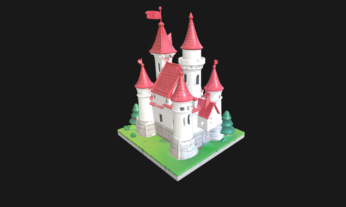 Low Poly Cake Castle Model for 3D Projects Low-poly 3D model_13