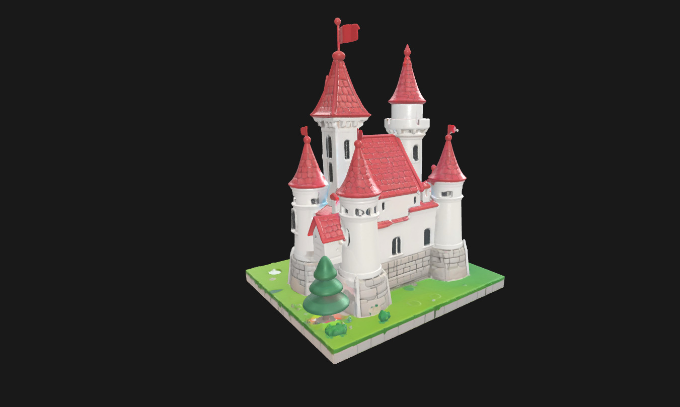 Low Poly Cake Castle Model for 3D Projects Low-poly 3D model_7
