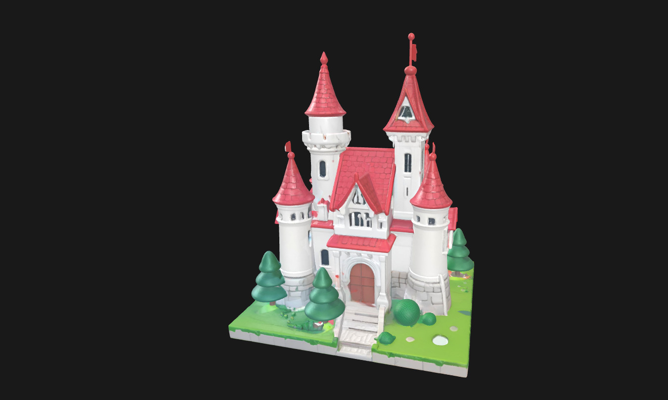 Low Poly Cake Castle Model for 3D Projects Low-poly 3D model_1