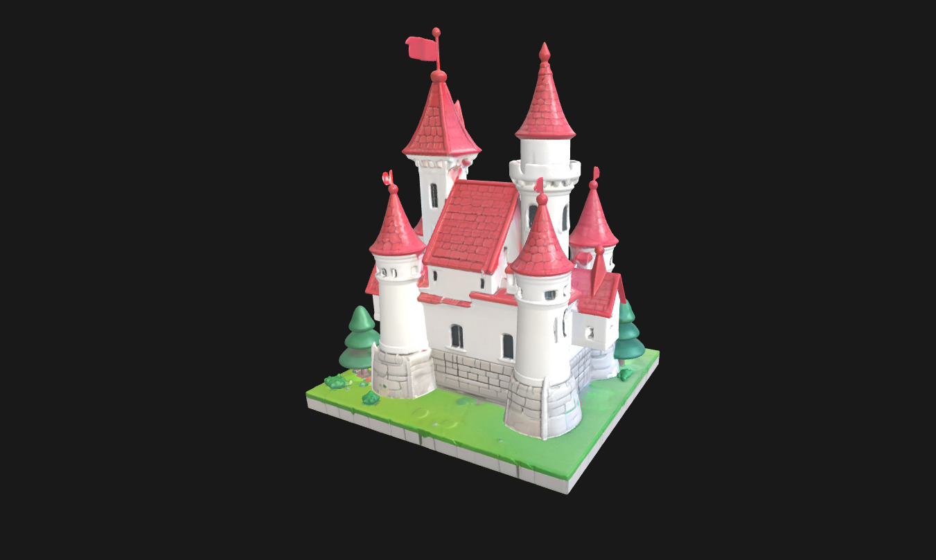 Low Poly Cake Castle Model for 3D Projects Low-poly 3D model_11