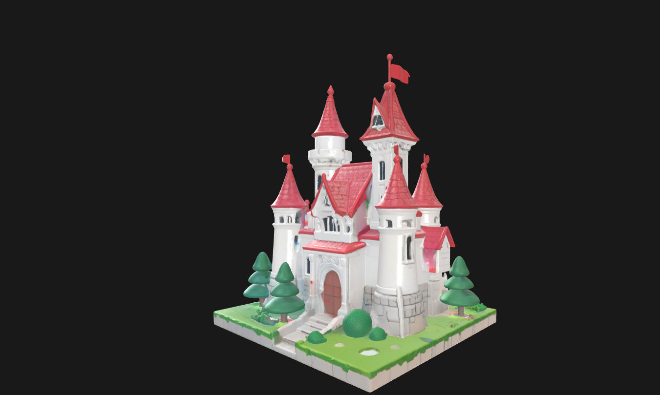 Low Poly Cake Castle Model for 3D Projects Low-poly 3D model_23