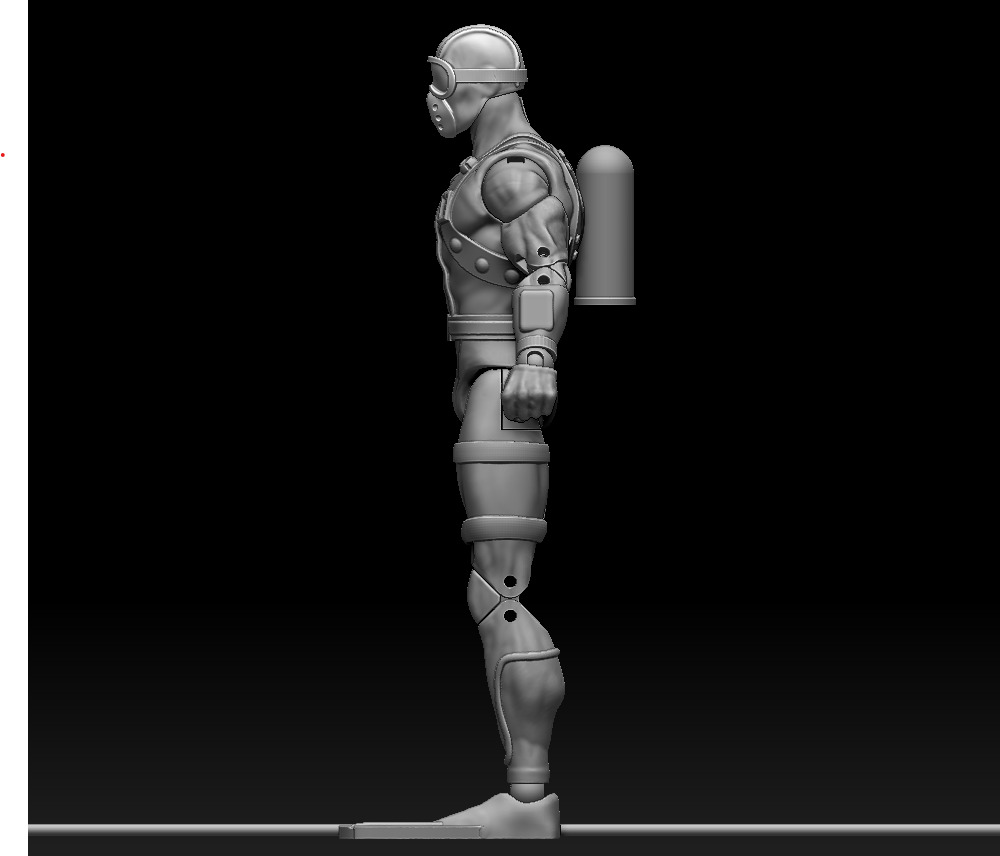 Military Diver ARTICULATED ACTION FIGURE 150mm 3D print model_3