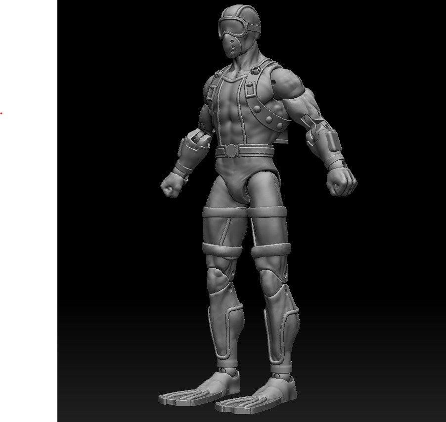 Military Diver ARTICULATED ACTION FIGURE 150mm 3D print model_1