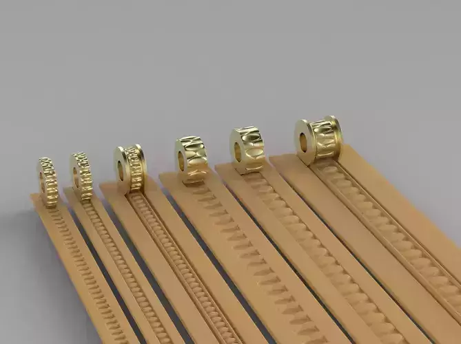 Texture Rollers Wheels for Leather Clay Patterns 3D Model T609