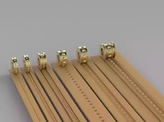 Texture Rollers Wheels for Leather Clay Patterns 3D Model T607