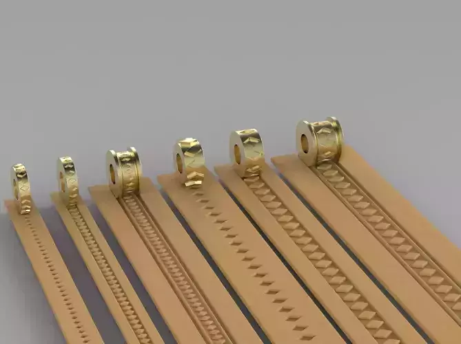 Texture Rollers Wheels for Leather Clay Patterns 3D Model T606