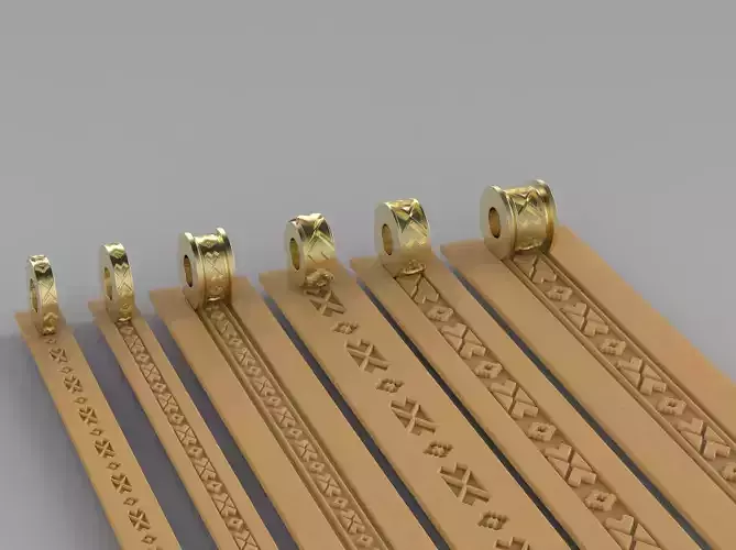 Texture Rollers Wheels for Leather Clay Patterns 3D Model T605