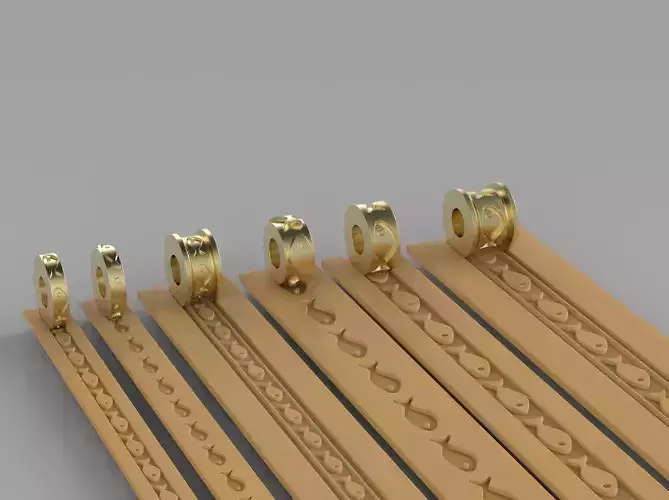 Texture Rollers Wheels for Leather Clay Patterns 3D Model T603