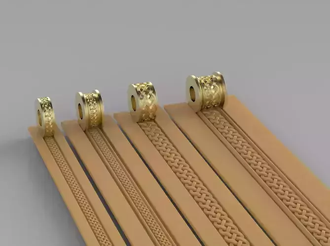 Texture Rollers Wheels for Leather Clay Patterns 3D Model T308