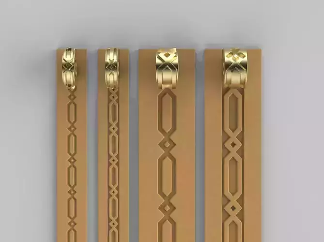 Texture Rollers Wheels for Leather Clay Patterns 3D Model T201