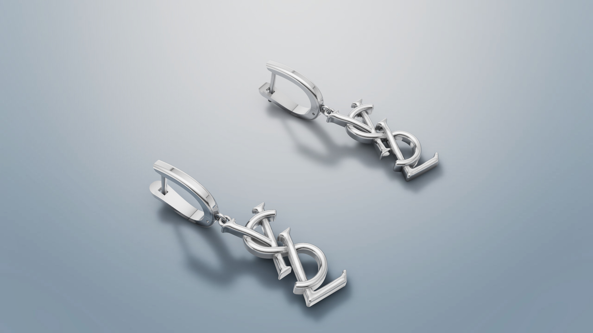 Earrings YsL 3D print model C 53 3D print model_6