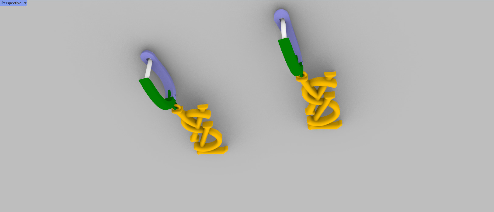 Earrings YsL 3D print model C 53 3D print model_19