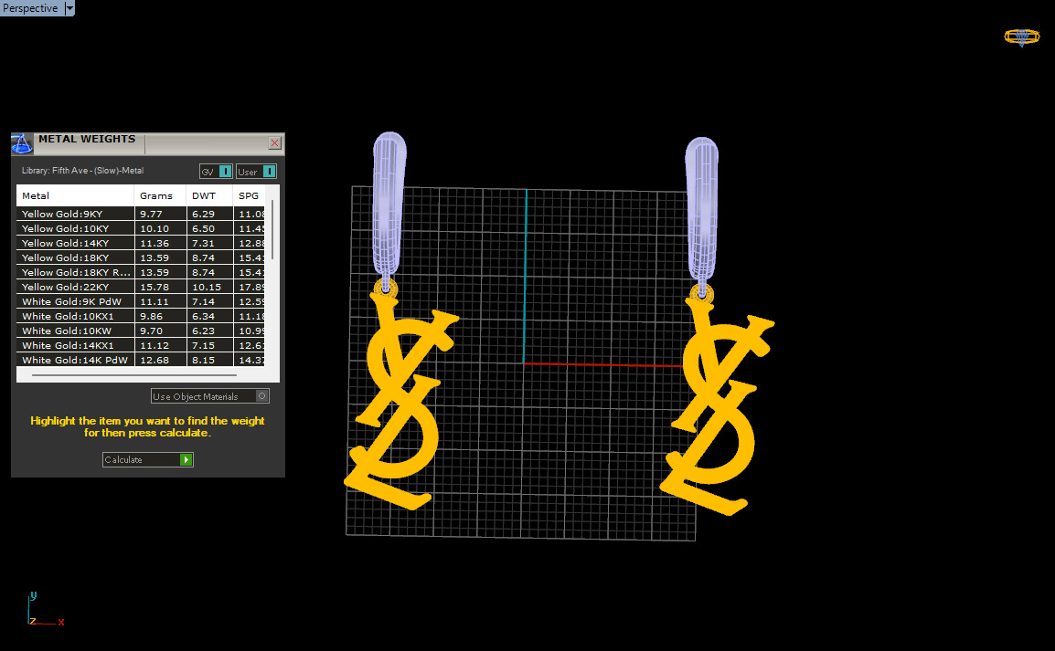 Earrings YsL 3D print model C 53 3D print model_15