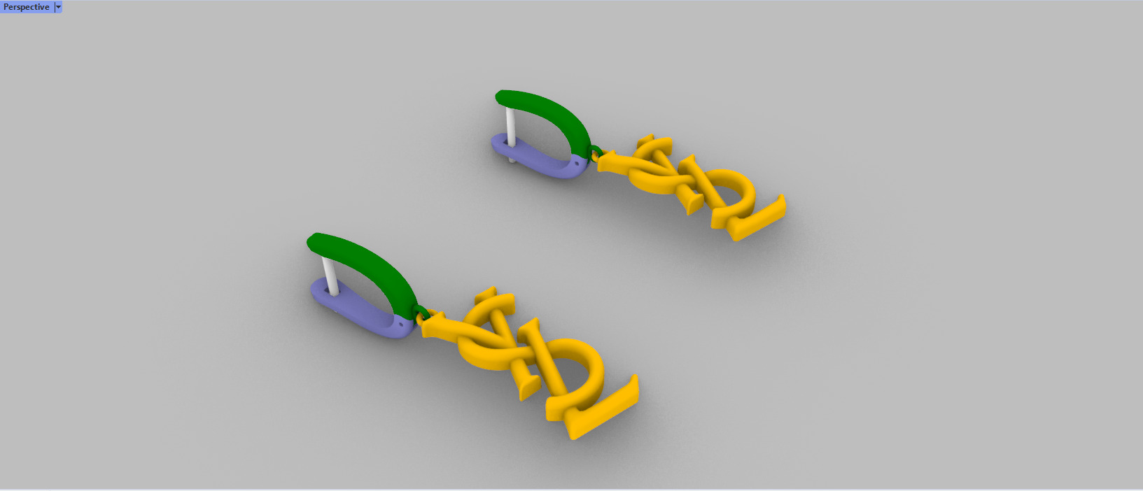 Earrings YsL 3D print model C 53 3D print model_21