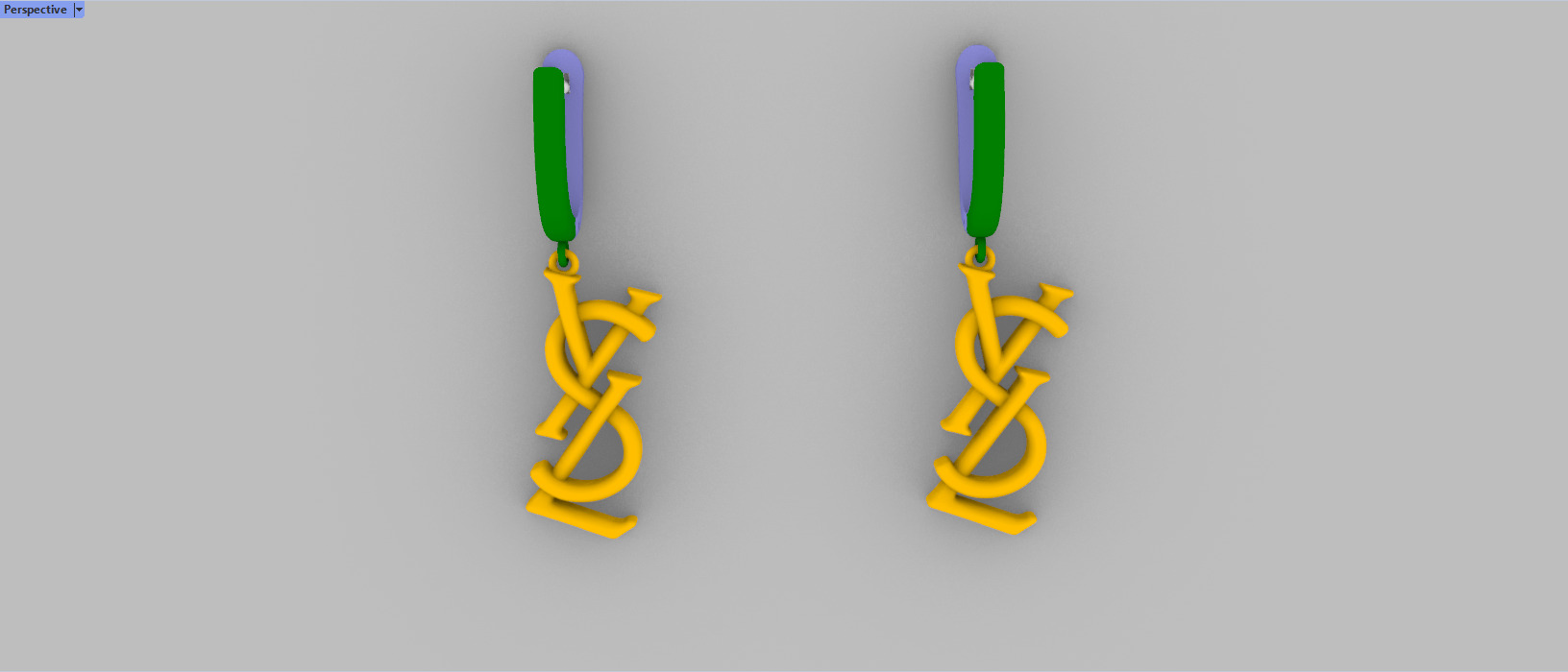 Earrings YsL 3D print model C 53 3D print model_18