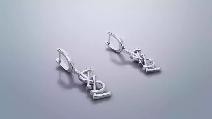 Earrings YsL 3D print model C 53