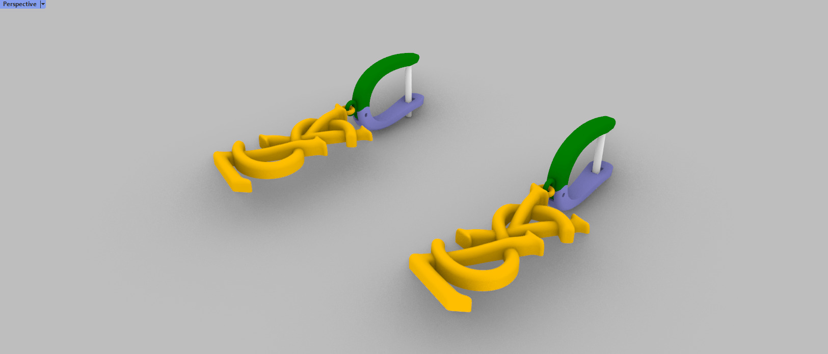 Earrings YsL 3D print model C 53 3D print model_17