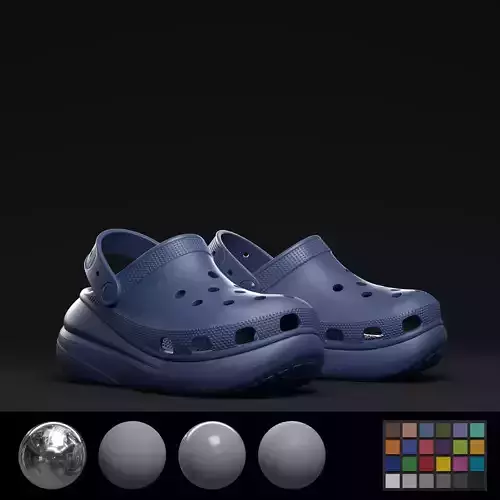 Crocs Classic Crush bijou blue Low-poly 3D model