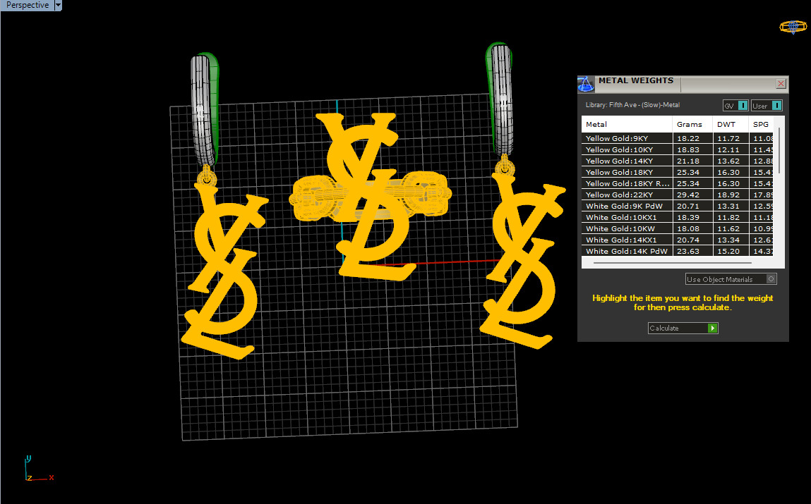 Ring and Earrings YsL jewelry set 3d print model C 54 3D print model_10