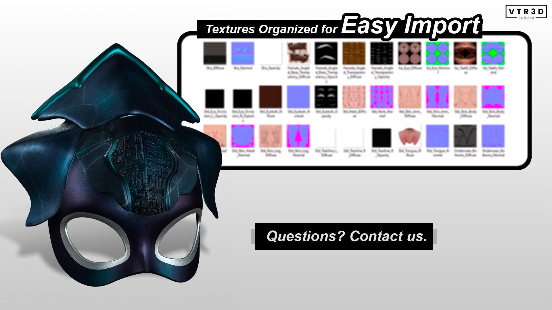 Aokami Stylized Sci Fi Ninja Warrior Game Ready Character Low-poly 3D model_6