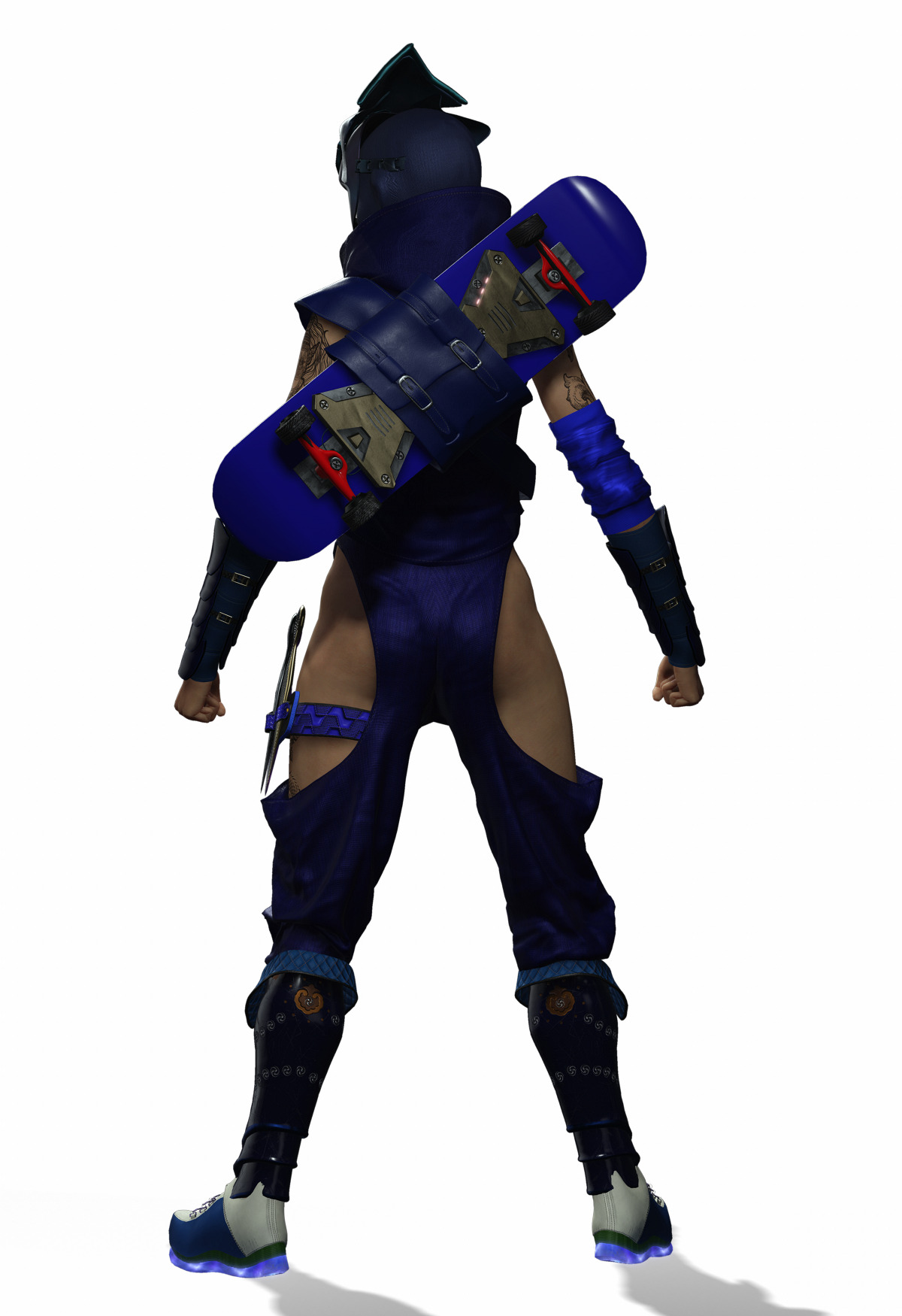 Aokami Stylized Sci Fi Ninja Warrior Game Ready Character Low-poly 3D model_17