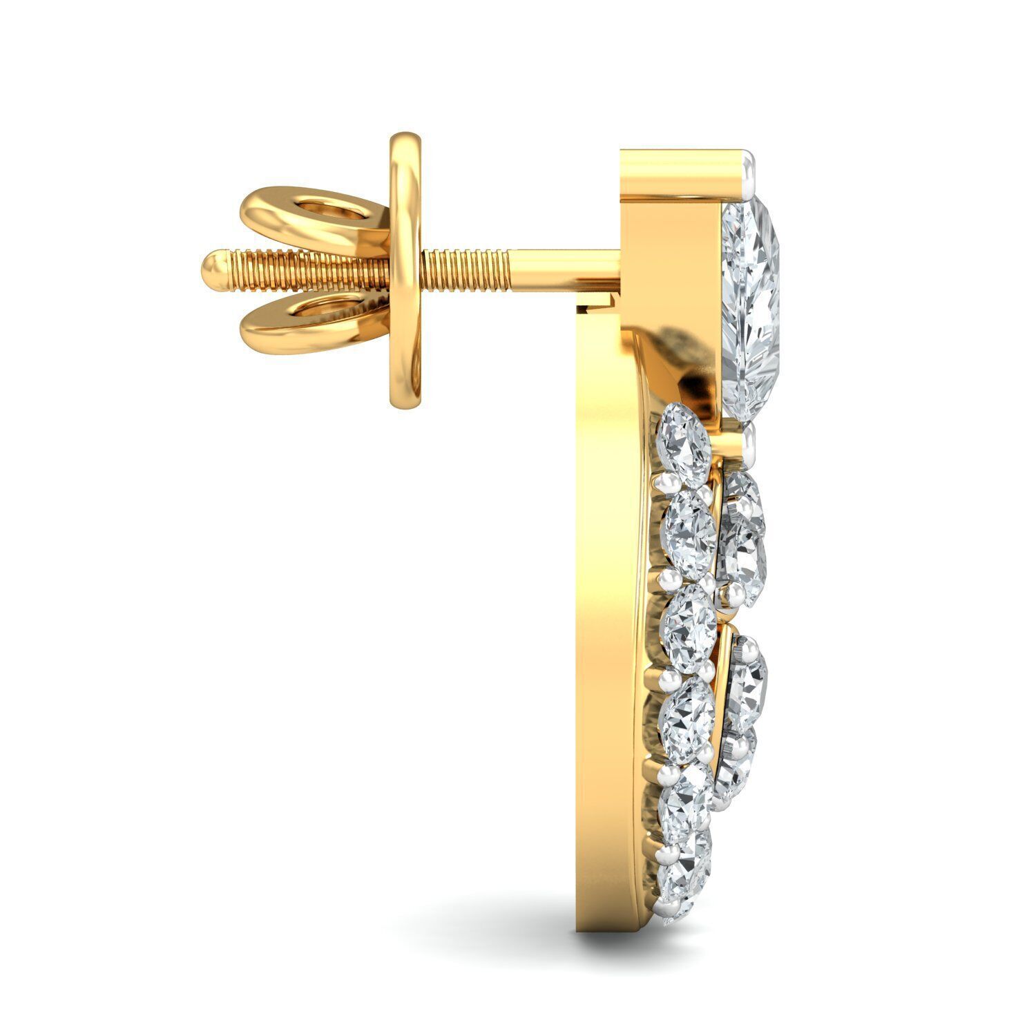 Diamond Earrings  3D print model_2