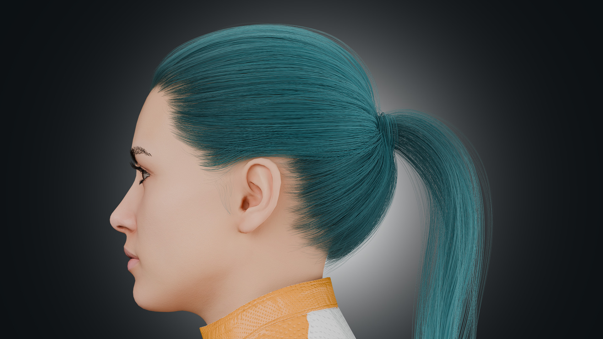 Realistic Sci-Fi Fully Rigged Girl Low-poly 3D model_9