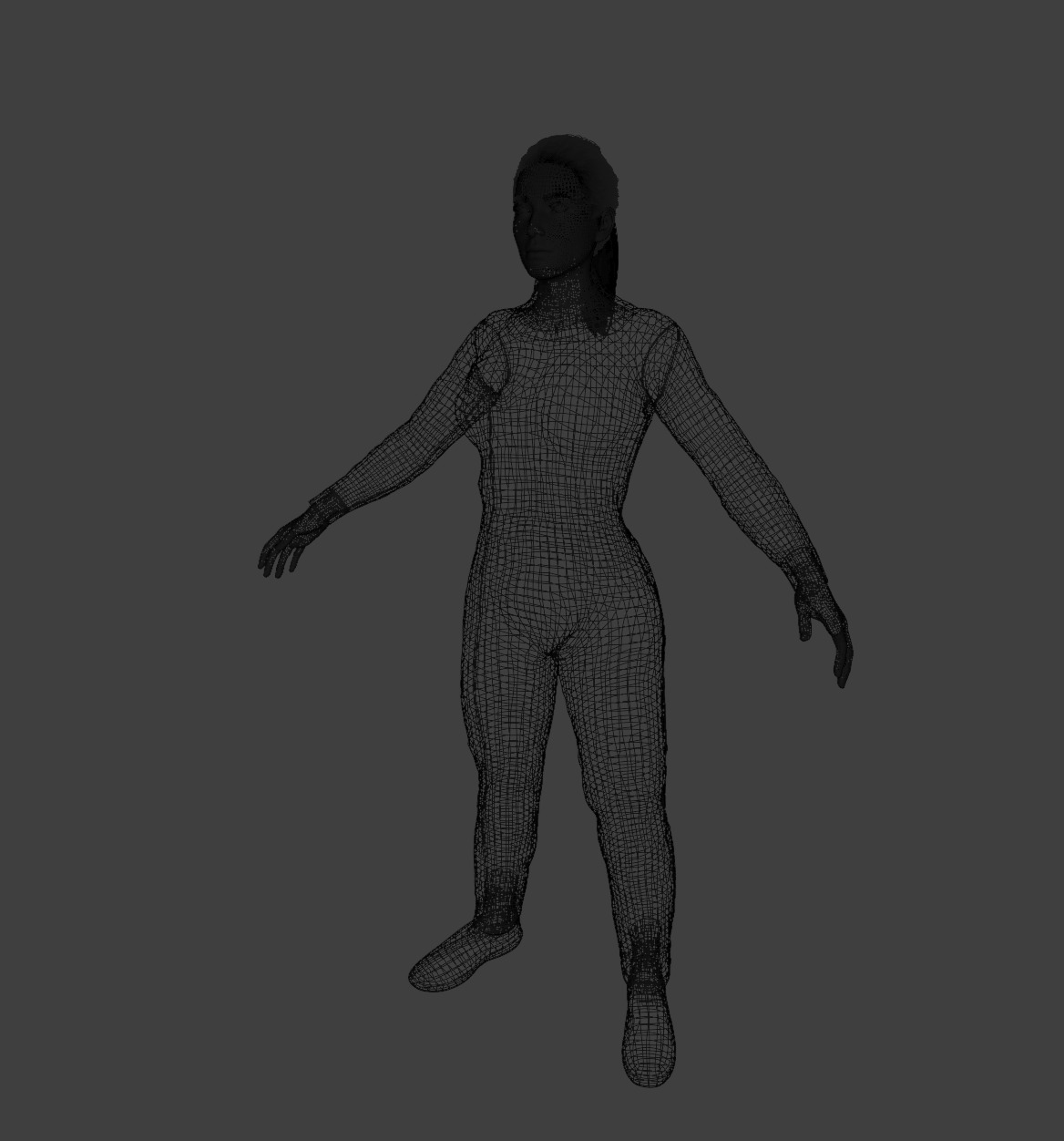 Realistic Sci-Fi Fully Rigged Girl Low-poly 3D model_12