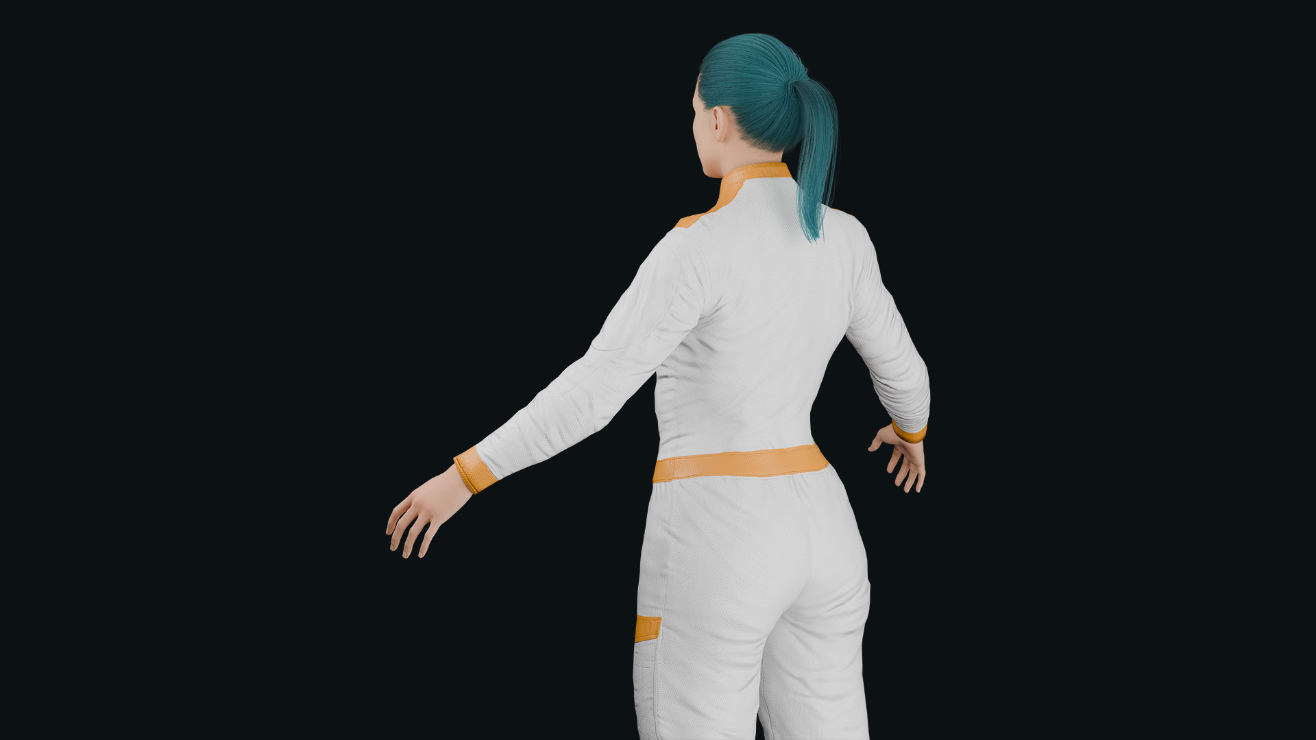 Realistic Sci-Fi Fully Rigged Girl Low-poly 3D model_4