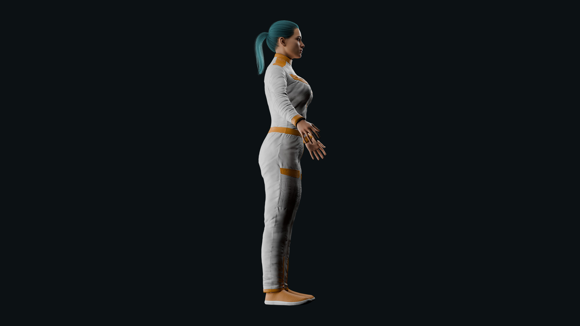 Realistic Sci-Fi Fully Rigged Girl Low-poly 3D model_7