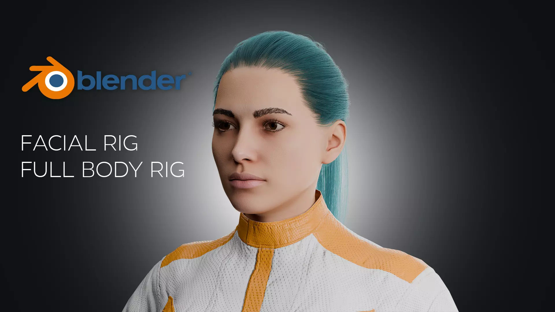 Realistic Sci-Fi Fully Rigged Girl Low-poly 3D model_0