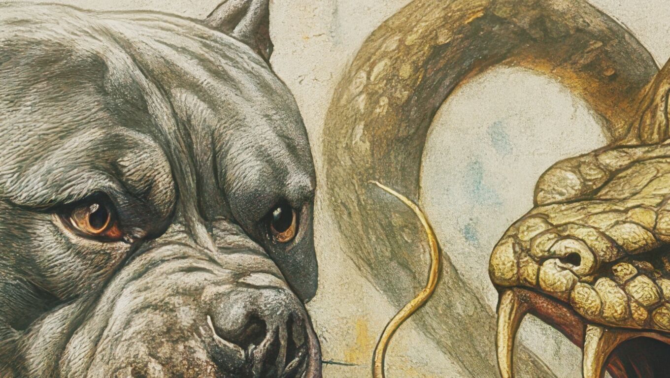 16K Base Color Texture Dog and Serpent Mural Ultra HD  Texture_2