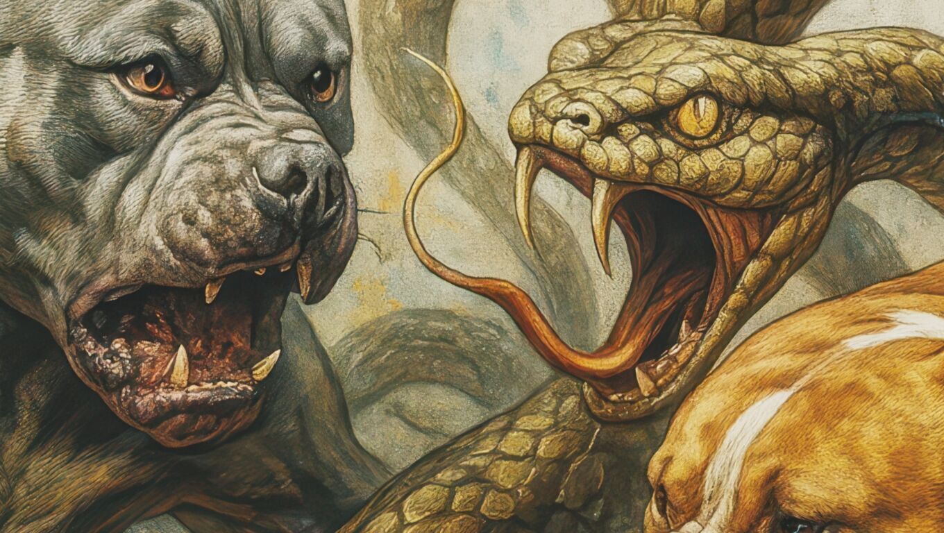 16K Base Color Texture Dog and Serpent Mural Ultra HD  Texture_1