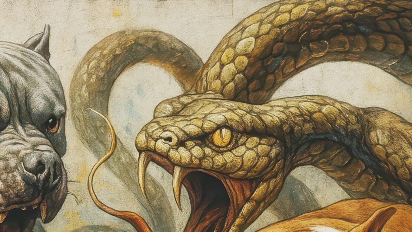 16K Base Color Texture Dog and Serpent Mural Ultra HD  Texture_4