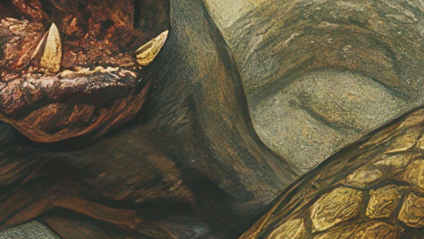 16K Base Color Texture Dog and Serpent Mural Ultra HD  Texture_11