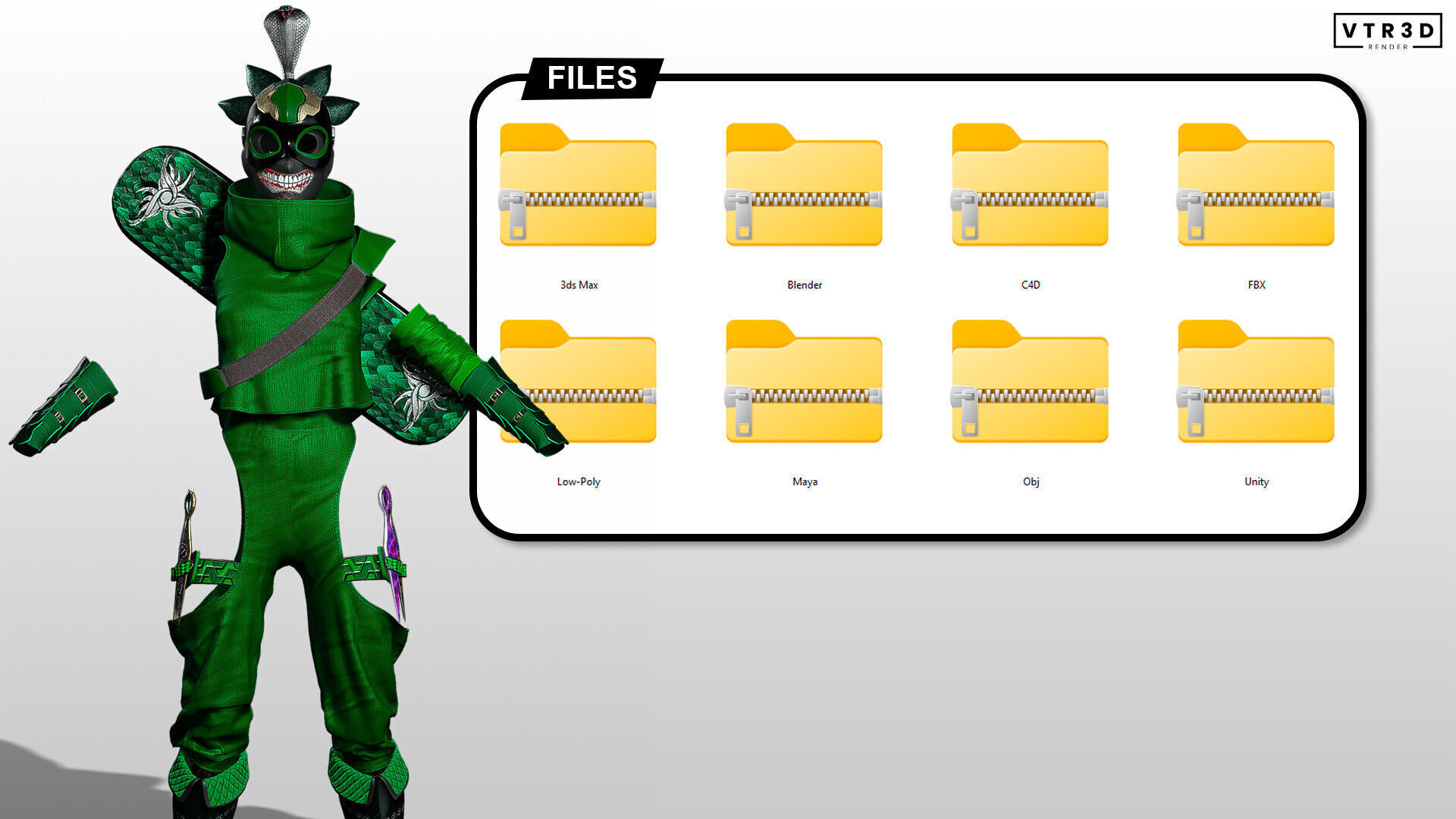Venoma Ninja Game Ready Stylized Assassin Snake Inspired Sci Fi Low-poly 3D model_8