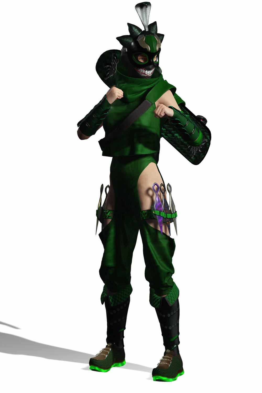 Venoma Ninja Game Ready Stylized Assassin Snake Inspired Sci Fi Low-poly 3D model_15