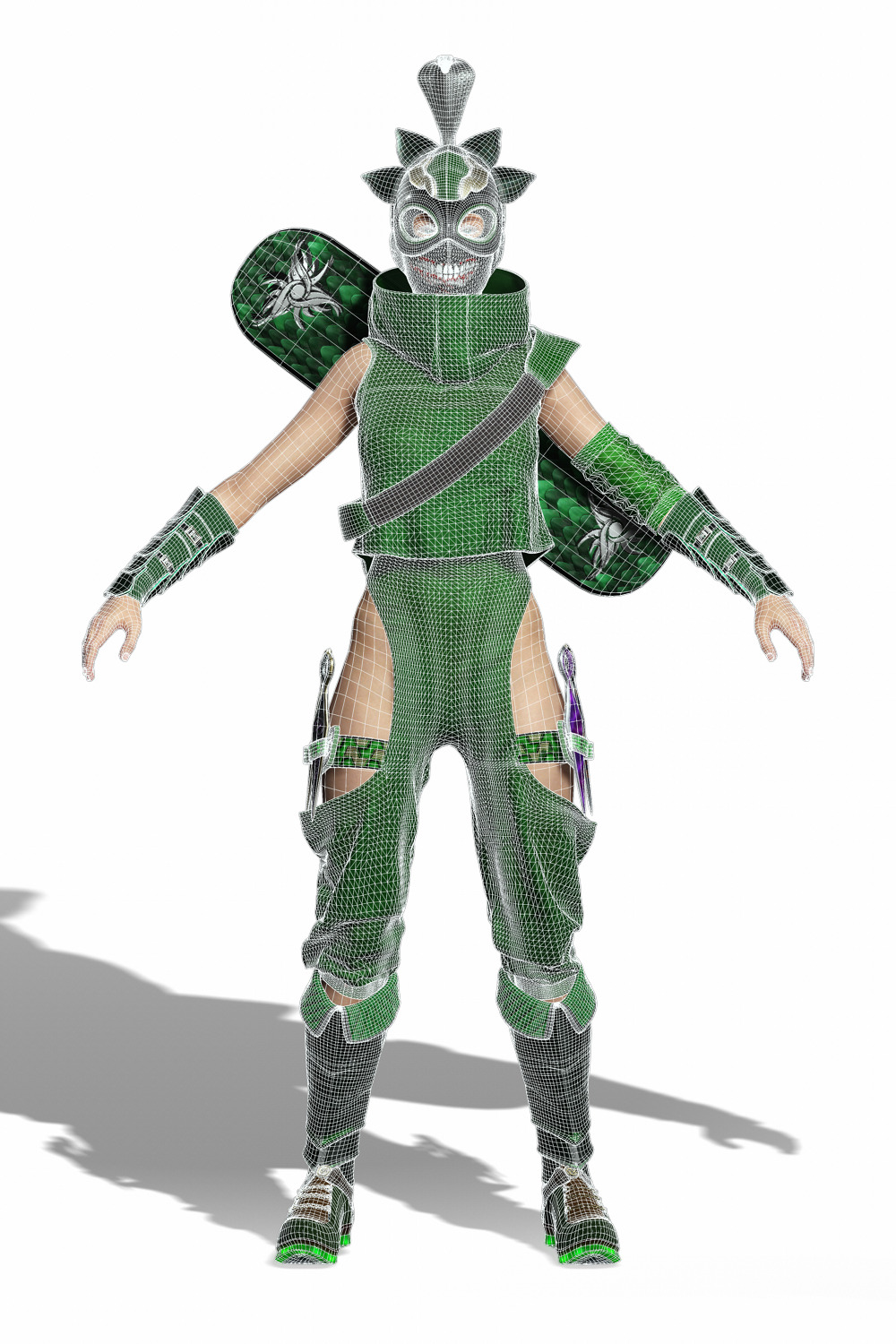 Venoma Ninja Game Ready Stylized Assassin Snake Inspired Sci Fi Low-poly 3D model_29