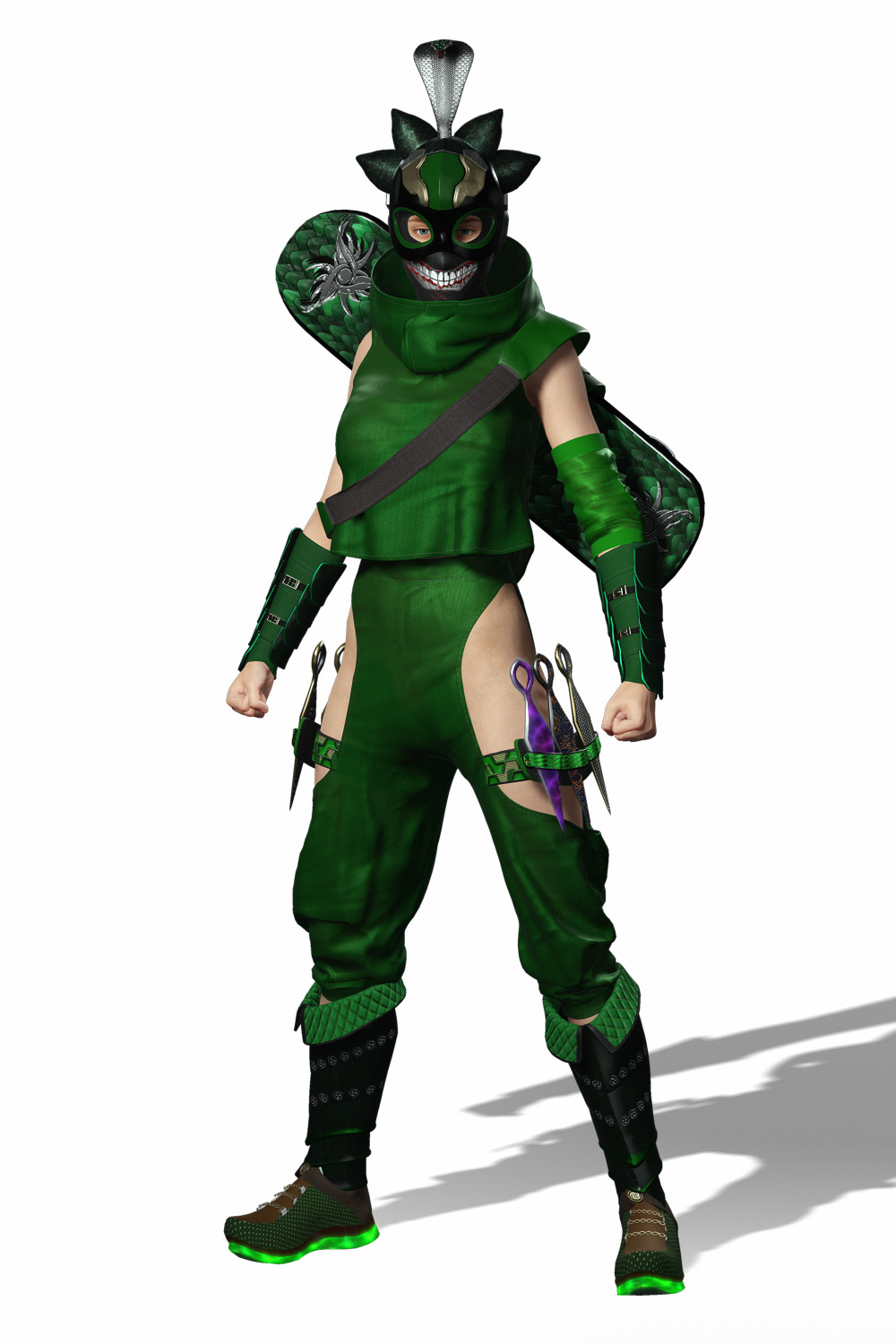 Venoma Ninja Game Ready Stylized Assassin Snake Inspired Sci Fi Low-poly 3D model_19